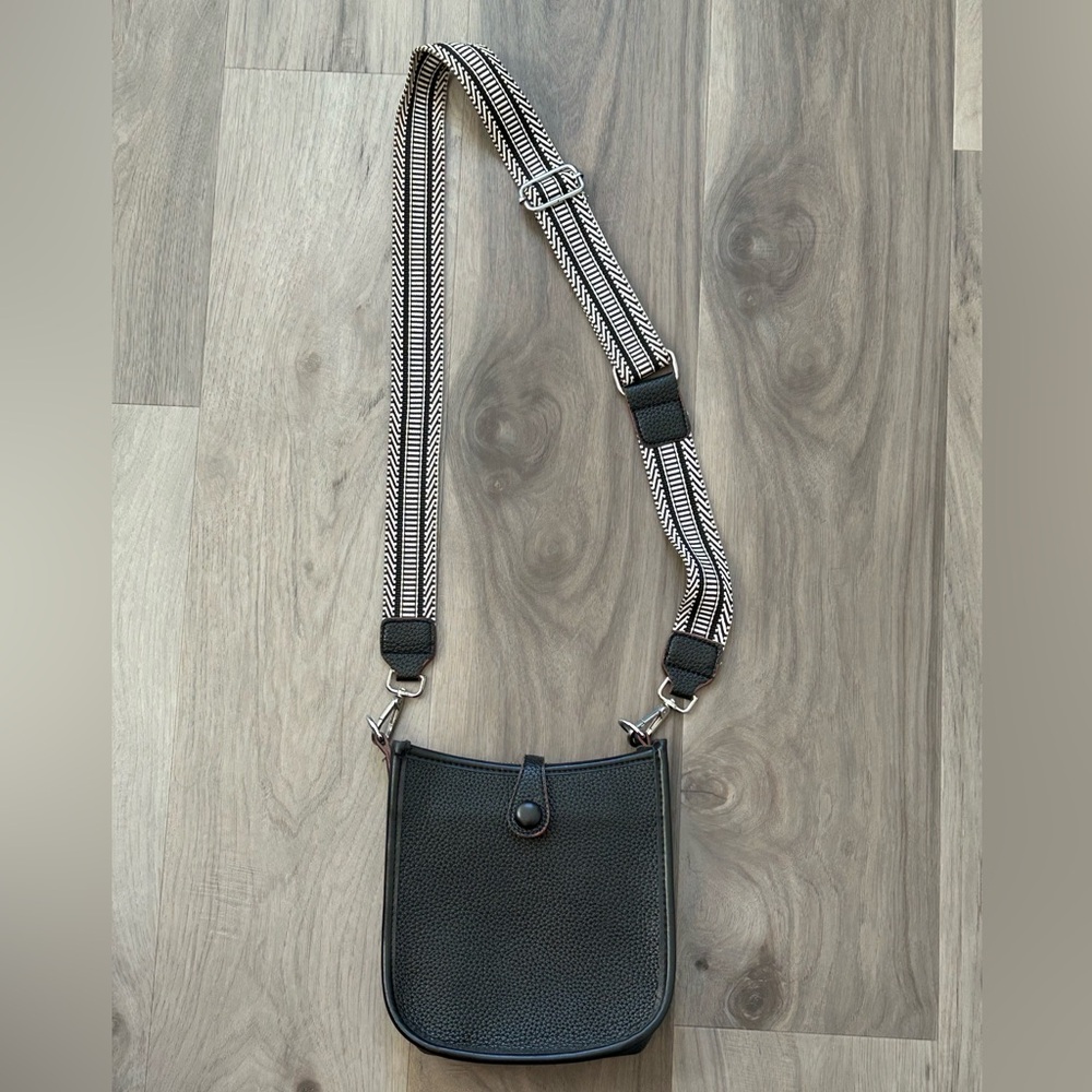 Black Crossbody Bag with Adjustable Strap